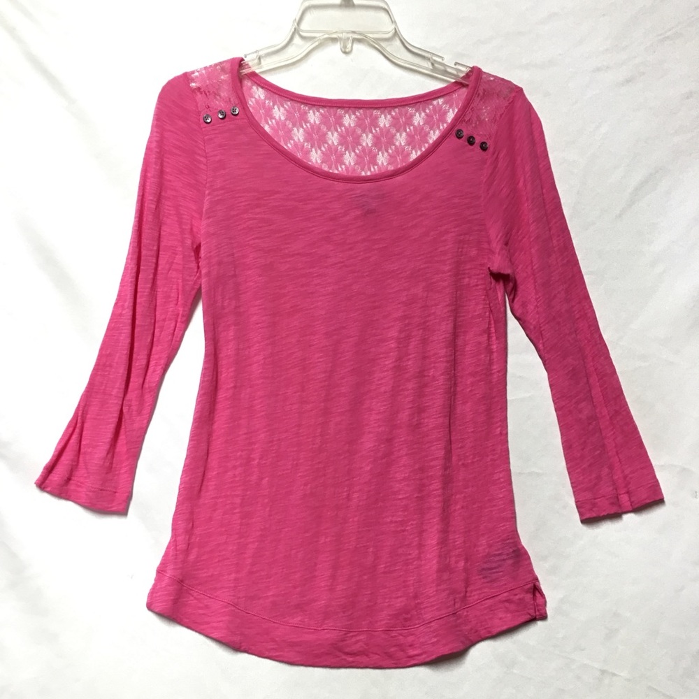 EXPRESS XS pink top / shirt / blouse 3/4 sleeve